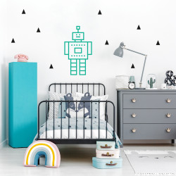 decoration murale masking tape chambre enfant menthe