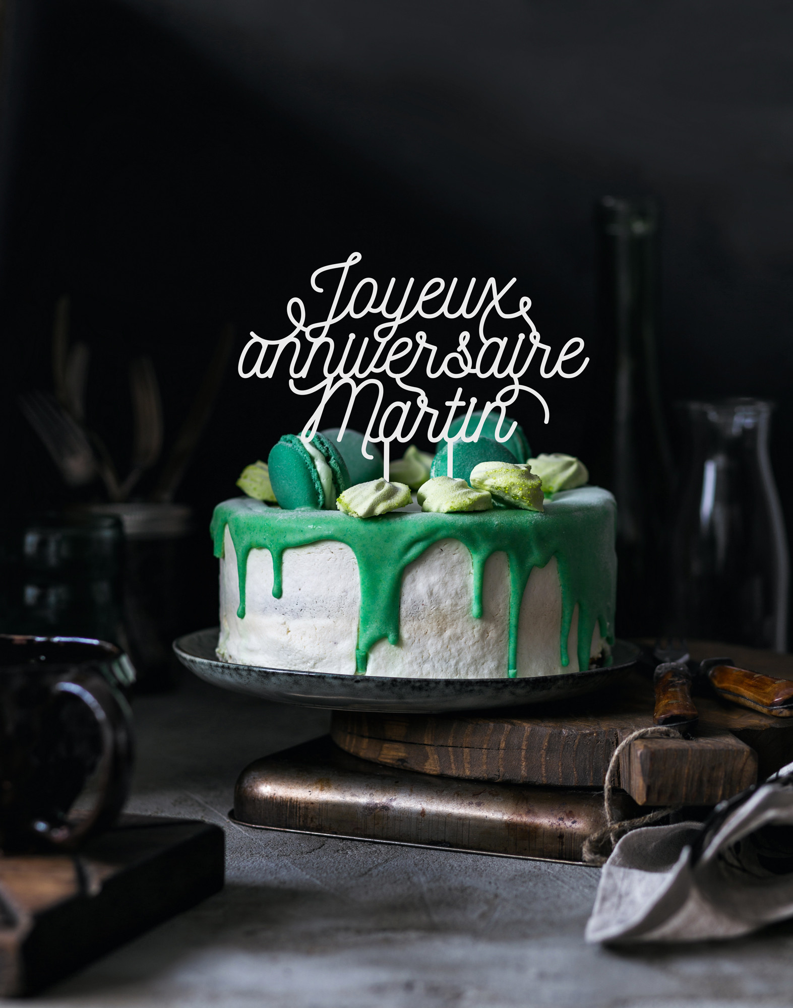 Cake Topper Joyeux Anniversaire Personnalisable En Plexiglas Milieo