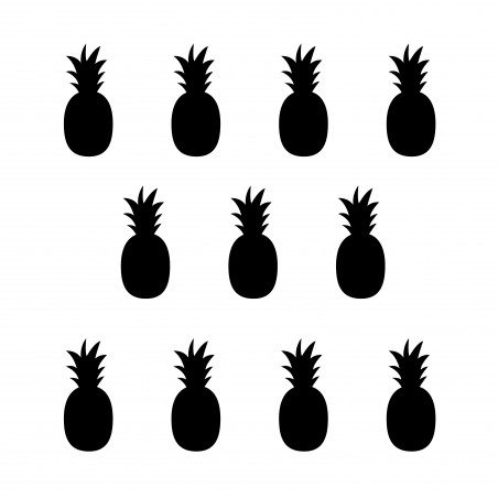 Stickers déco mur ananas noir